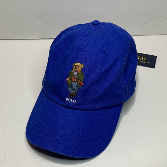 NWT Polo Ralph Lauren Polo Bear Twill Baseball Cap Royal Blue - Picture 1 of 13